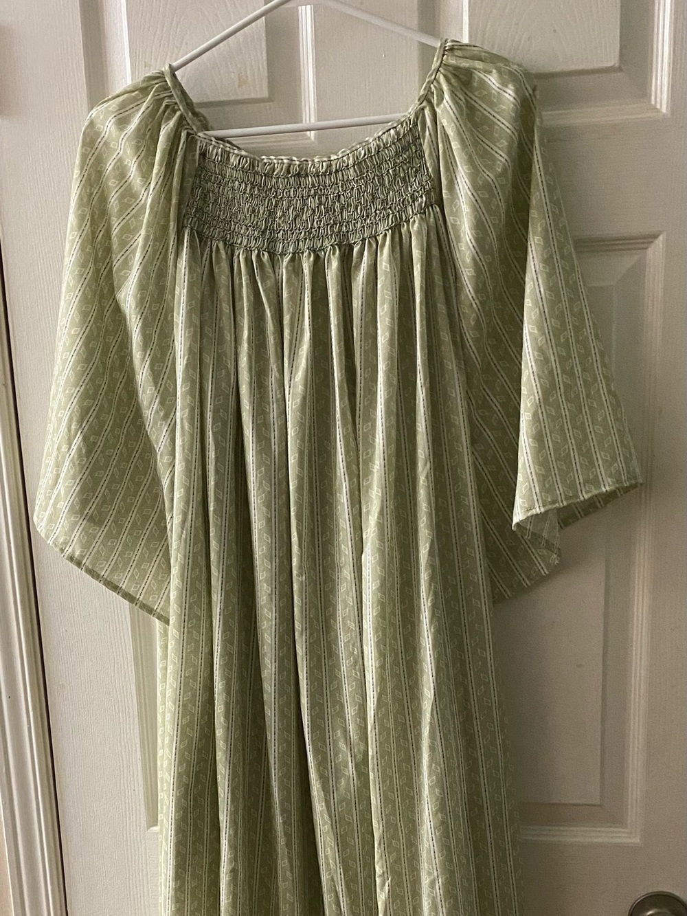 Smocked Poly/Cotton Light Nighgown